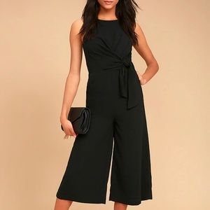 Lulu’s On Track Black Midi Jumpsuit